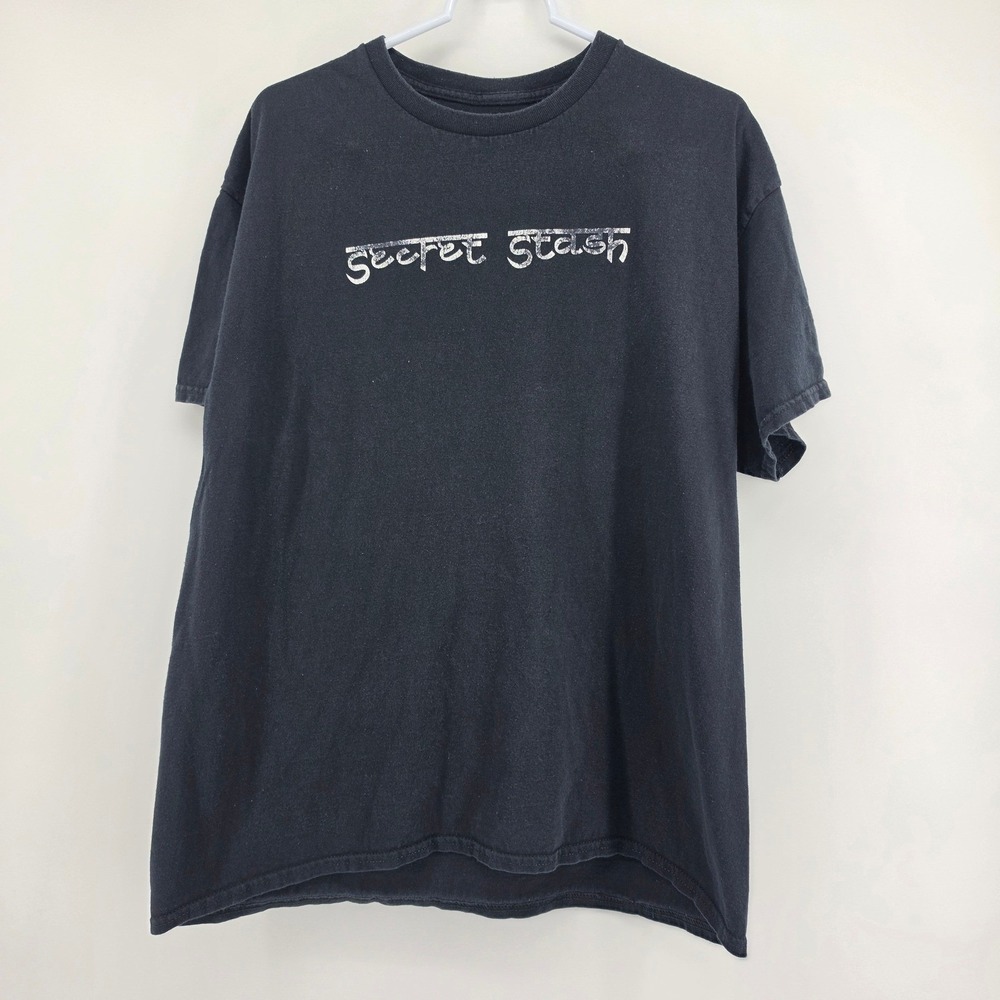 Vintage Secret Stash Pizza Crested Butte CO Skull Graphic T-Shirt Black XL